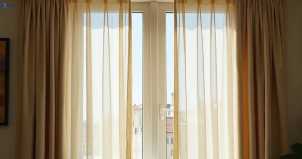Dull dusty drapes in kiels-mountain before professional cleaning
